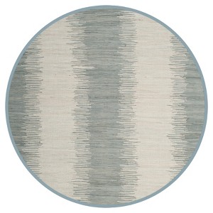 Gray Geometric Flatweave Woven Round Area Rug 6