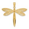 Black Bow Jewelry 14k Yellow Gold & White Rhodium 30mm Filigree Dragonfly Pendant - 3 of 4