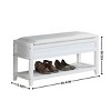 Syemin Ottomans and Benches Shoe Bench, Storage Bench, Entryway Bench, Shoe Shelf, Rustic Seating Bench with Storage, Brown, 35.43"*13.19"*18.11" - 3 of 4