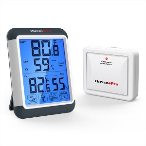 ThermoPro TP65W Indoor Outdoor Thermometer Digital Wireless Hygrometer Temperature Humidity Monitor with Jumbo Touchscreen and Backlight Humidity Gauge - 1 of 4