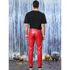 Lars Amadeus Men's Metallic Slim Fit Night Club Disco Shiny Faux Leather Pants - 4 of 4