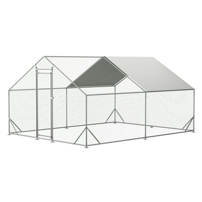 Dolonm Large Metal Chicken Coop, Walk-in type,Chicken Cage Hen House with Waterproof Cover