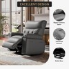 Manual Recliner Chair, 360° Swivel PU Leather Lounge Chair with Side Pocket for Living Room & Home Theater - 4 of 4