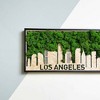 Sevobal Wall Art Los Angeles Skyline Moss Metal Decor Fusing Urban Flair With Organic Warmth For Urban Spaces, Green, 36.3"*18"*4" - 3 of 4