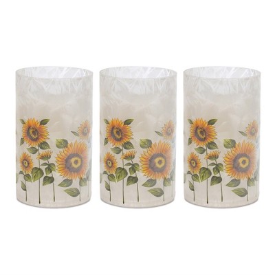Melrose Glass Sunflower Candle Holder (Set of 3)