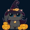 Men's Design By Humans Black Cat With Jack O Lantern Halloween Shirt By thebeardstudio T-Shirt - 2 of 4