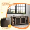 Akoasm Storable 71 Inch Dog Kennel & Crate Furniture End Table With Double Doors - 4 of 4