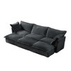 120" Corduroy Slipcovered Modular Sleeper Sectional Sofa Bed with French Edges & Removable Covers - 4 of 4