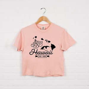 Simply Sage Market Women's Hawaii Vintage Short Sleeve Relaxed Fit Cropped Tee - 1 of 3
