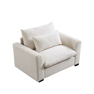 NicBex 51 Inch Corduroy Deep Seat Single Sofa with Waist Pillow for Living Room,Office,Apartment