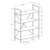 SEVOBAL Decorative Bookshelf Display Shelf Modern Four Tier Bookcase with Sleek Shelving for Living Room, taupe, 23.75"*12"*48" - 4 of 4