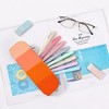 Silicone Pen Pouch Set of 4 - Rectangular Gradient Color Pencil Case (Blue/Yellow/Cyan/Orange) for School, Office & Art Supplies Storage - 4 of 4