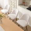 Bekrvio 26" Swivel Bar Stools Set 1/2/3/4 with Solid Wood Legs, 3.15" Linen Upholstered Seat with Back, Mid-Century Bar Chairs for Kitchen Island - 2 of 4