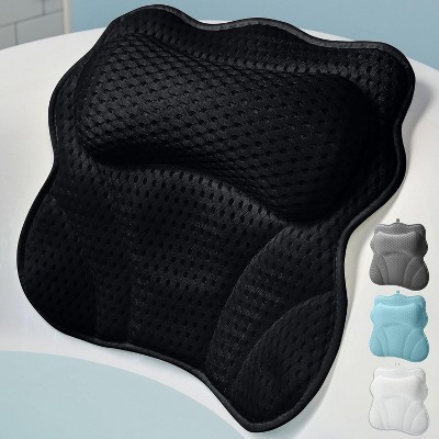 Ergonomic Bath Pillow for Tub with Thick Padding, Bathtub Headrest for Neck and Back Support with Strong Suction Cups