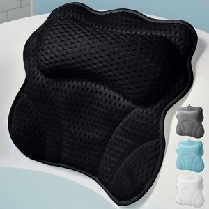 Ergonomic Bath Pillow for Tub with Thick Padding, Bathtub Headrest for Neck and Back Support with Strong Suction Cups - 1 of 4