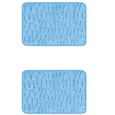 REGALWOVEN Memory Foam Non-Slip Water Absorbent Bathroom Mats 2 Pcs
