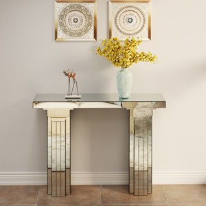 43" Mirrored Console Table, Entryway Table & Behind the Couch Table, Modern Rectangular Sofa Table for Living Room or Hallway-Panipeachy - 1 of 4