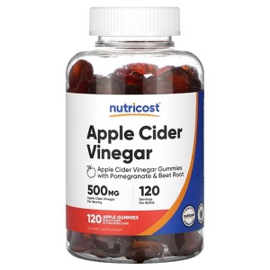 Nutricost Apple Cider Vinegar Gummies, Apple, 500 mg, 120 Gummies - 1 of 2