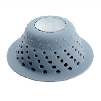 Seal Tight Silicone and Stainless Steel Dome Drain Hair Catcher Gray - Slipx Solutions