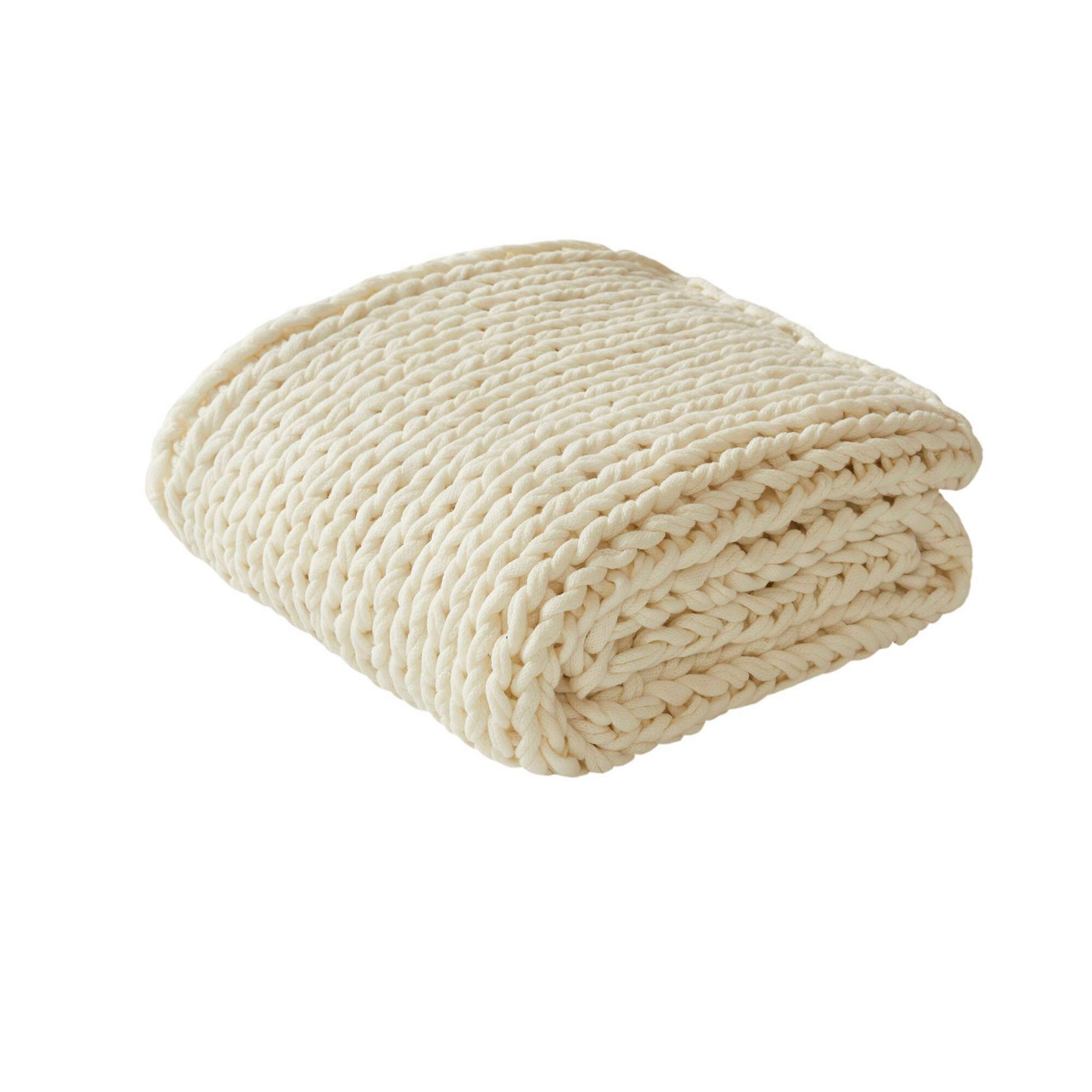 50"x60" Chunky Double Knit Handmade Throw Blanket - Madison Park