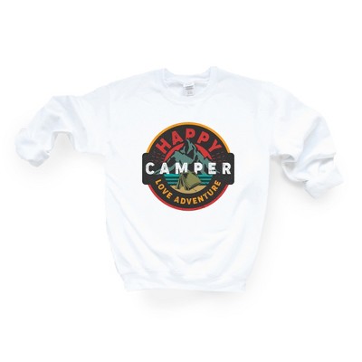 Simply Sage Market Women's Happy Camper Badge Gildan Sweatshirt