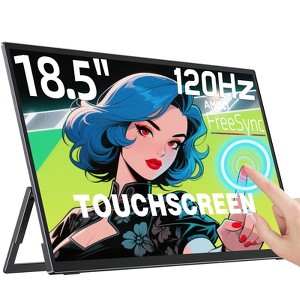 UPERFECT 18.5" 120Hz Touchscreen Portable Monitor, FHD IPS, 10-Point Touch, USB-C/HDMI, VESA, Built-in Stand&Speakers, Eye Care, for Laptop/PC/Console - 1 of 4