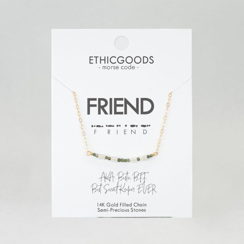 ETHIC GOODS Women's Dainty Stone Morse Code Necklace [FRIEND], 3 of 6