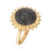 Ross-Simons 0.33 ct. t.w. Black Diamond Sunflower Ring in 18kt Gold Over Sterling - 3 of 4
