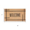 HomeRoots 17" X 29" Natural And Black Welcome Outdoor Coir Door Mat - 3 of 4