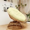 COWLOWN Beige Boho Chair with Adjustable Height & 360 Swivel Base, Cozy Wicker Accent Chair with Thick Cushion for Bedroom, Living Room, Reading Nook - 3 of 4