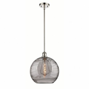 Athens Deco Swirl - 1 Light Stem Hung Mini Pendant In Industrial Style-15 Inches Tall and 12 Inches Wide - 1 of 1