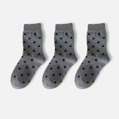 Anna-Kaci Women's 3-Pack Crew Socks with Allover Print Design Soft Stretch Knit for Everyday Comfort