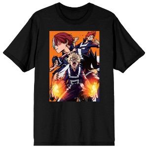My Hero Academia Anime Cartoon Characters Group Men's Black Graphic Tee - 1 of 2