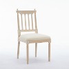 Homy Casa Set Of 2 Upholstered Carved Back Dining Chair with Solid Wood Frame for Dining Room or Vanity, Natural Beige - 2 of 4