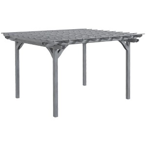 Resenkos Patio Garden Pergola, Pergola Canopy,12' x 10' Wooden Pergola, Outdoor Grape Gazebo for Garden, Patio, Backyard, Deck, Gray - 1 of 4