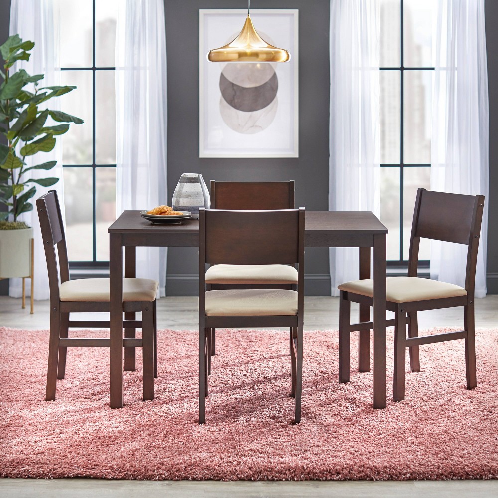 Photos - Dining Table 5pc Lucca Dining Set Beige/Brown - Buylateral