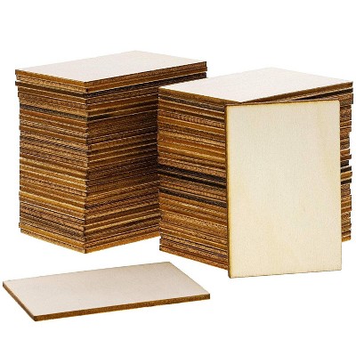 Bright Creations 60 Piece Wood Rectangles for Crafts, Unfinished Wooden Cutout Tile, 2x3 in