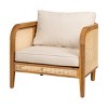 Rattan Patio Accent Chair With Cushions, Outdoor Wood Armchair, All-Weather Patio Furniture for Backyard or Balcony-Maison Boucle - 4 of 4