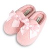 Jessica Simpson Girl's Slip-On Faux Shearling Clog Slippers with Satin Bow - 3 of 4