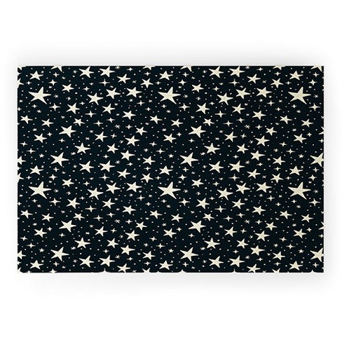 Avenie Black And White Stars Large Welcome Mat - Deny Designs