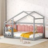Twin Size Wooden House Bed with Storage Shelf - ModernLuxe - 3 of 4