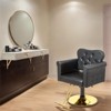 Karl Home Black Gold Heavy Duty Hydraulic Swivel Hair Stylist Salon Chair with Button Tufting - 2 of 4