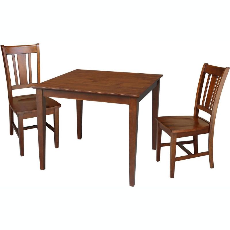 International Concepts 36x36 Dining Table with 2 Chairs in Espresso, 1 of 2