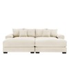 Aukfa Oversized 92" Modular Sectional Sofa with 2 Ottoman, Cream Corduroy, Thick Armrests, Ergonomic Cushions, Easy Assembly for Living Room - 2 of 4