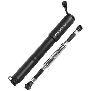 PRO BIKE TOOL 100 Psi Bike Pump with Gauge Fits Presta and Schrader, Black