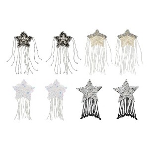 Unique Bargains Rhinestones Cloth Glitter Star Patches - 1 of 4