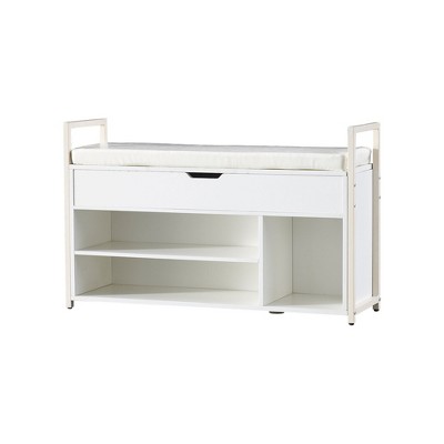 NicBex Shoe Rack Bench Shoe Storage Organizer with Lift Top Storage Box 2 Tier Industrial Shoe Rack Shoe Cabinet for Entryway