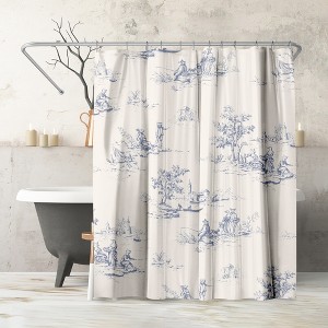 Americanflat 71" x 74" Shower Curtain, Animal Jouy by Florent Bodart - 1 of 4