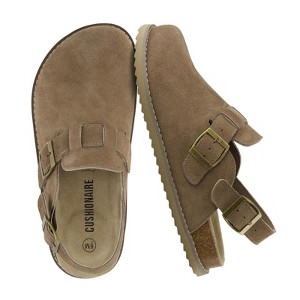 CUSHIONAIRE Brooklyn Women's Suede Clogs - Adjustable Slingback Clog Sandal with Buckle, Memory Foam, Wide Widths - 1 of 4