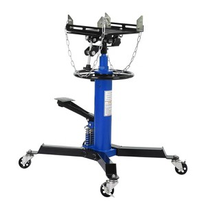 Heavy Duty 2-Plunger Transmission Jack with 2-Stage Hydraulic Telescopic Lift, Foot Pedal  & 360 Degree Swivel Wheels, 1322 LBS Capacity - 1 of 4